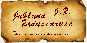 Jablana Radusinović vizit kartica